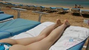 Kristen loves the cum on her tits after a long day of tourist stuff